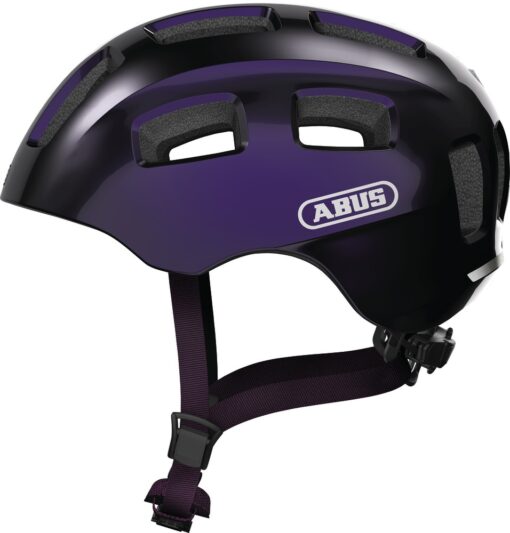 Abus Youn-I 2.0 Hjelm m. LED lys - Black Violet