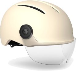 MET Helmet Vibe On MIPS m. LED - Vanilla Ice/Matt (elcykel hjelm)